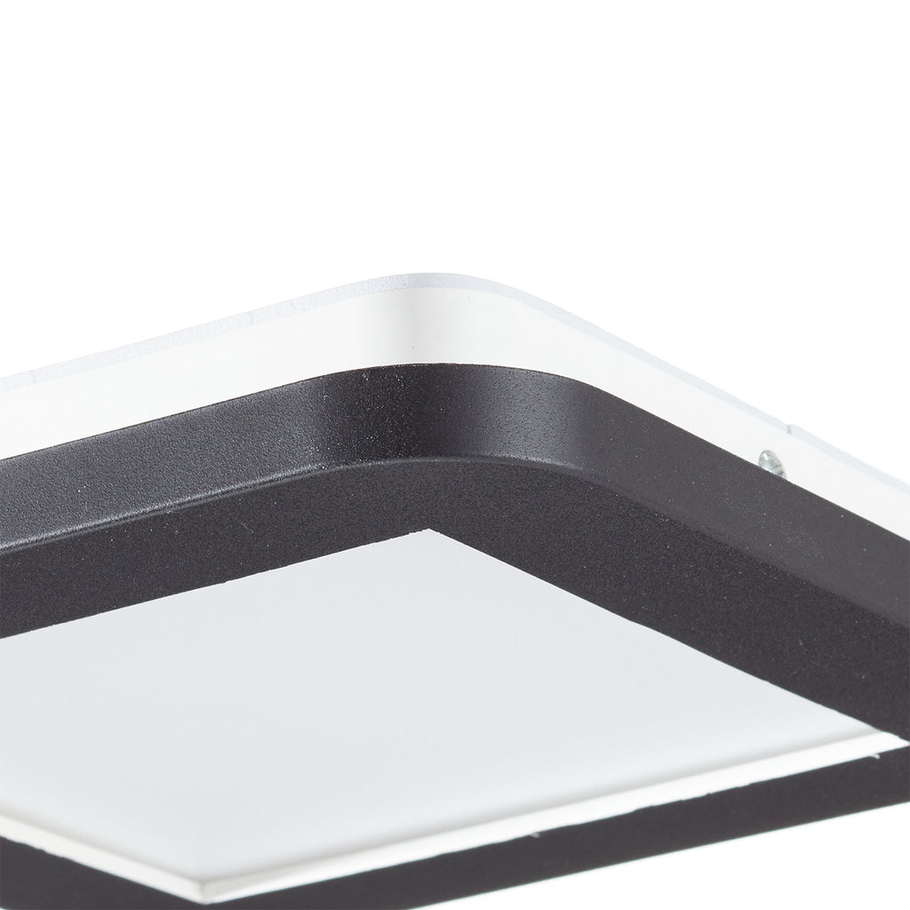 LED taklampe Camillus kvadratisk dimbar 17 cm IP44 sideprofil