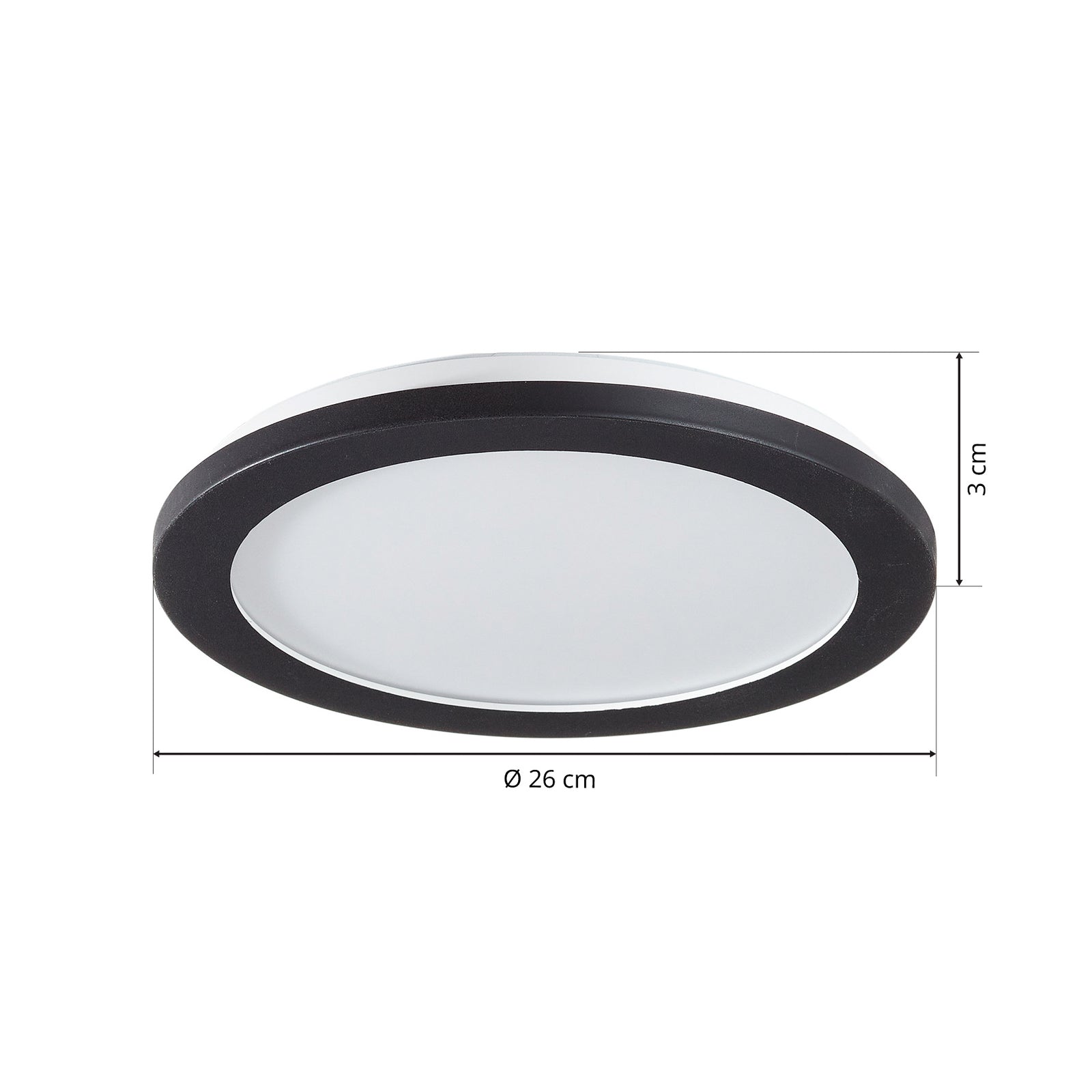 LED taklampe Camillus rund dimbar Ø26 cm IP44 installasjon