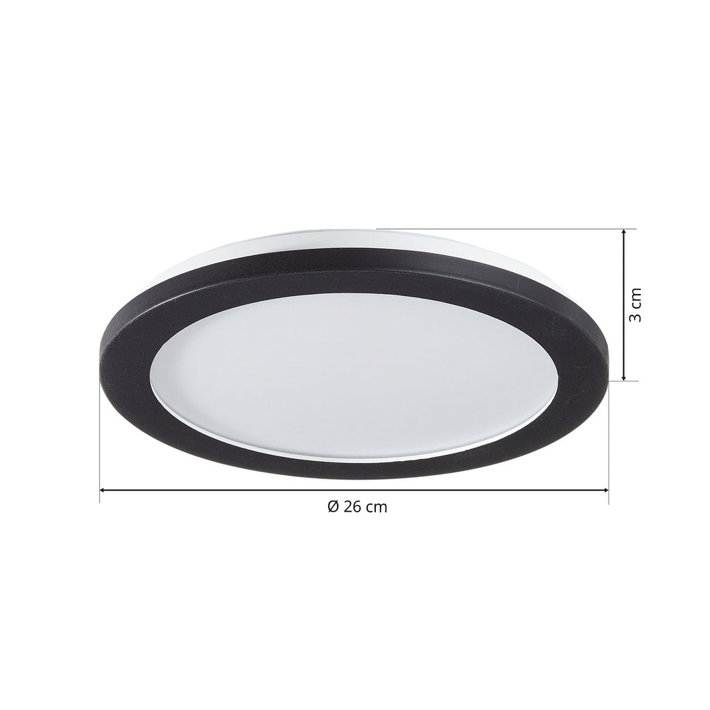 LED taklampe Camillus rund dimbar Ø26 cm IP44 installasjon