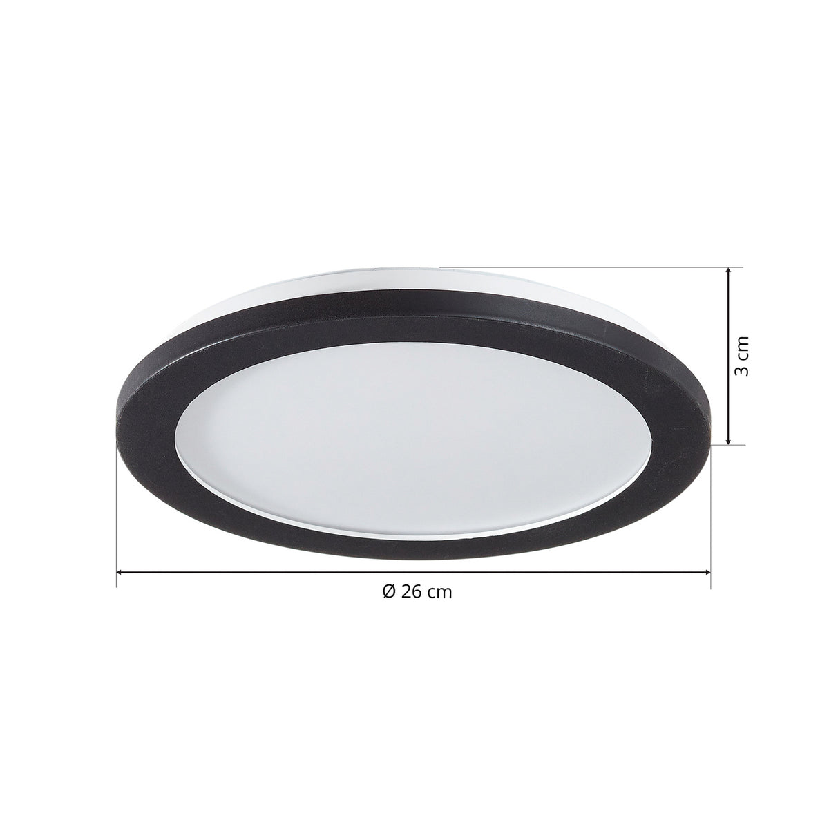 LED taklampe Camillus rund dimbar Ø26 cm IP44 installasjon