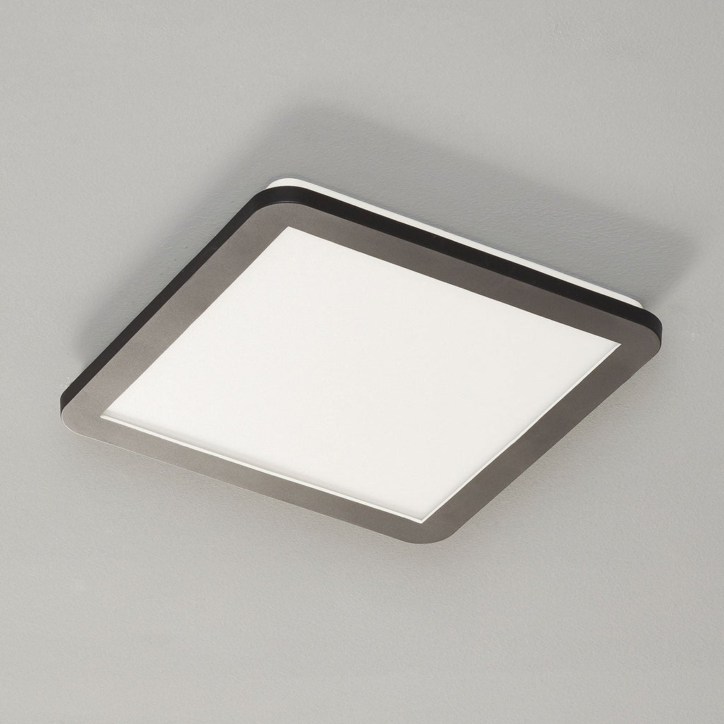 LED-taklampe Camillus kvadratisk dimbar 30x30 cm IP44 forfra