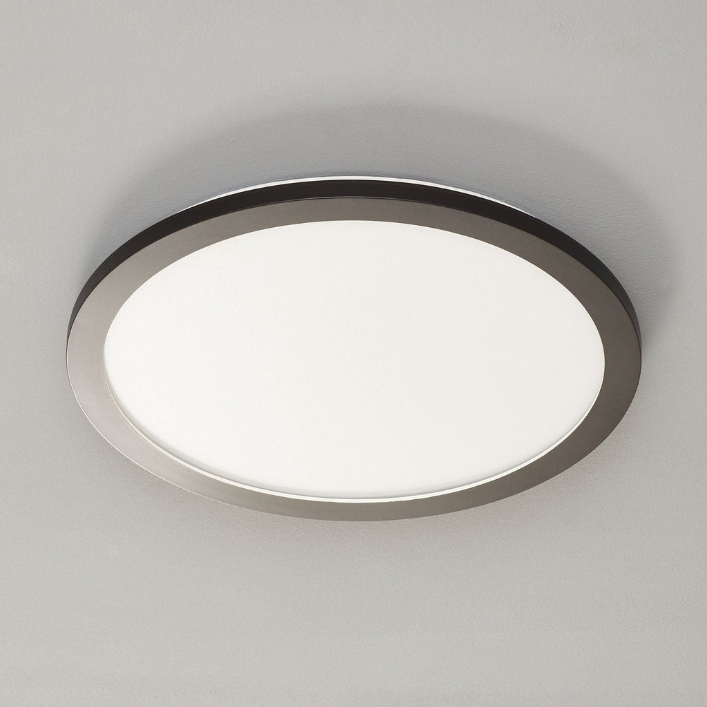 LED taklampe Camillus rund dimbar svart/hvit Ø40 cm forfra
