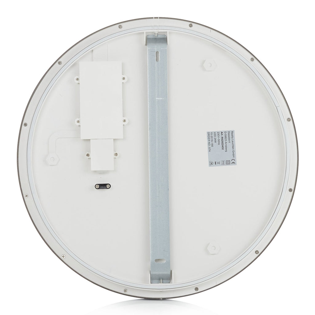 LED taklampe Camillus rund dimbar svart/hvit Ø40 cm lysdetalj