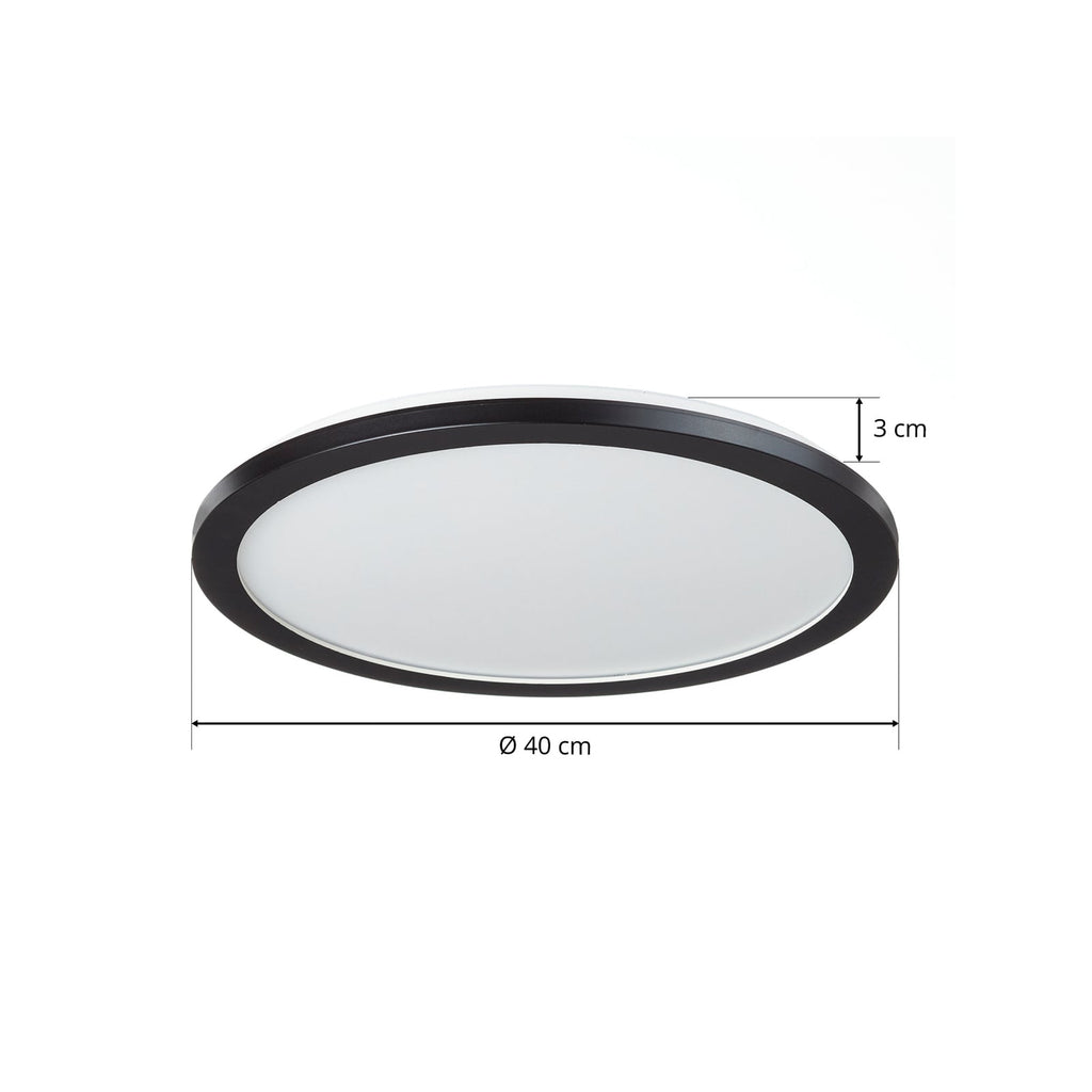 LED taklampe Camillus rund dimbar svart/hvit Ø40 cm installasjon