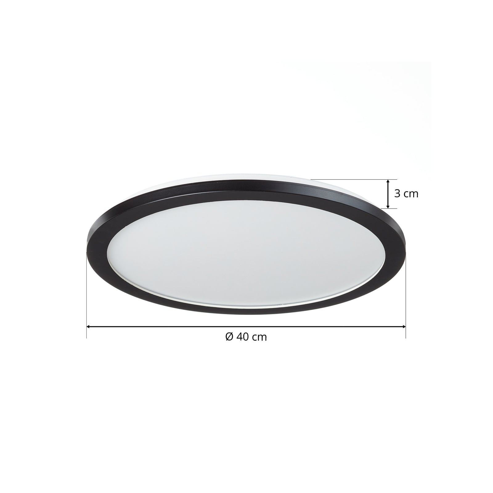 LED taklampe Camillus rund dimbar svart/hvit Ø40 cm installasjon