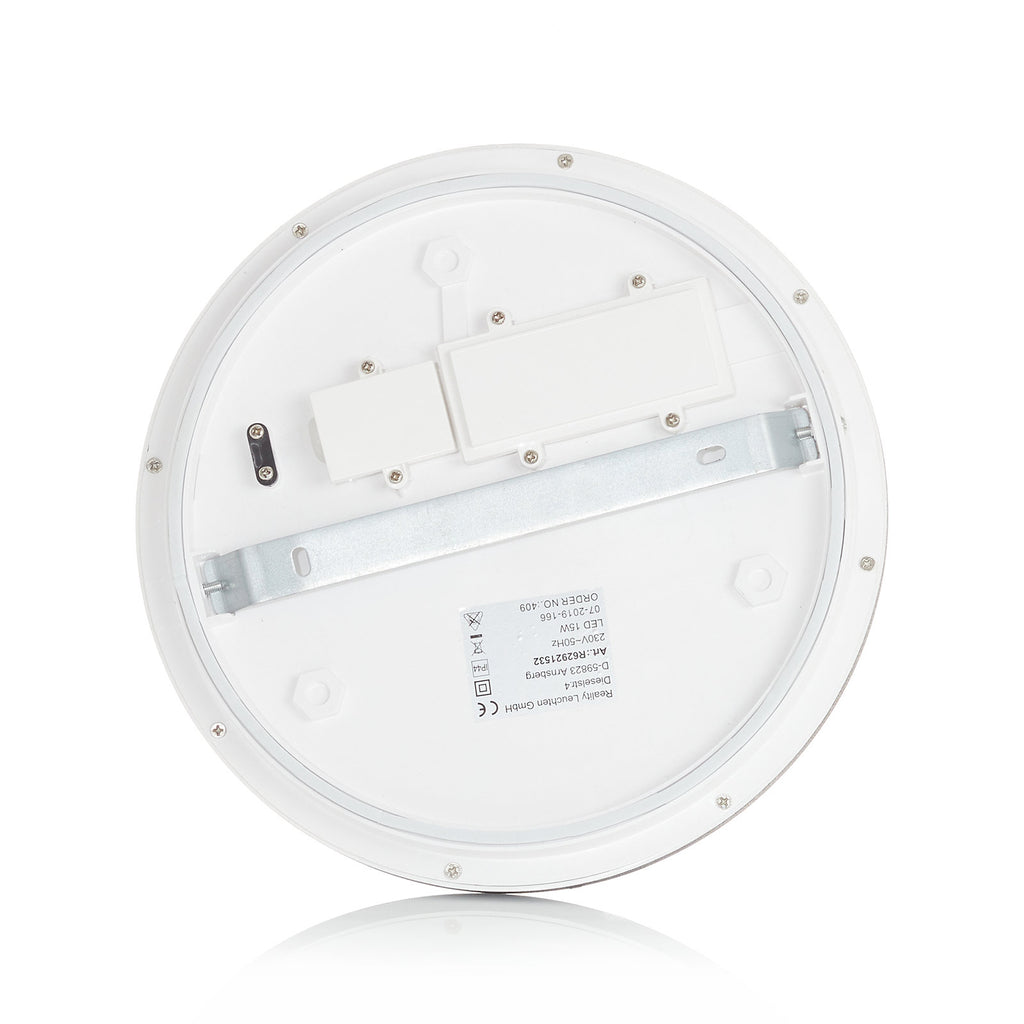 LED taklampe Camillus rund dimbar Ø26 cm IP44 sideprofil