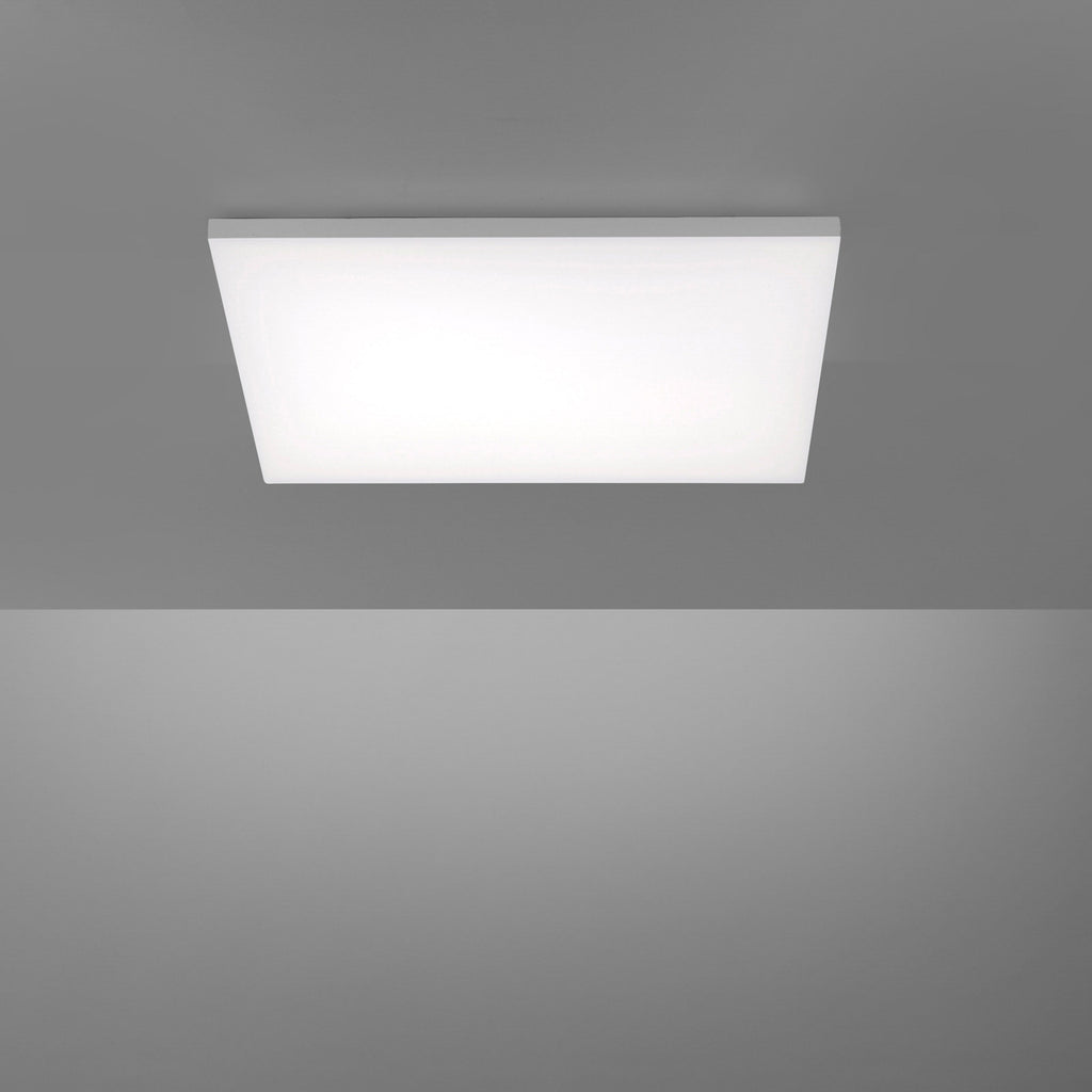 Montert LED taklampe Canvas dimbar CCT 60x60 cm med fjernkontroll i rom