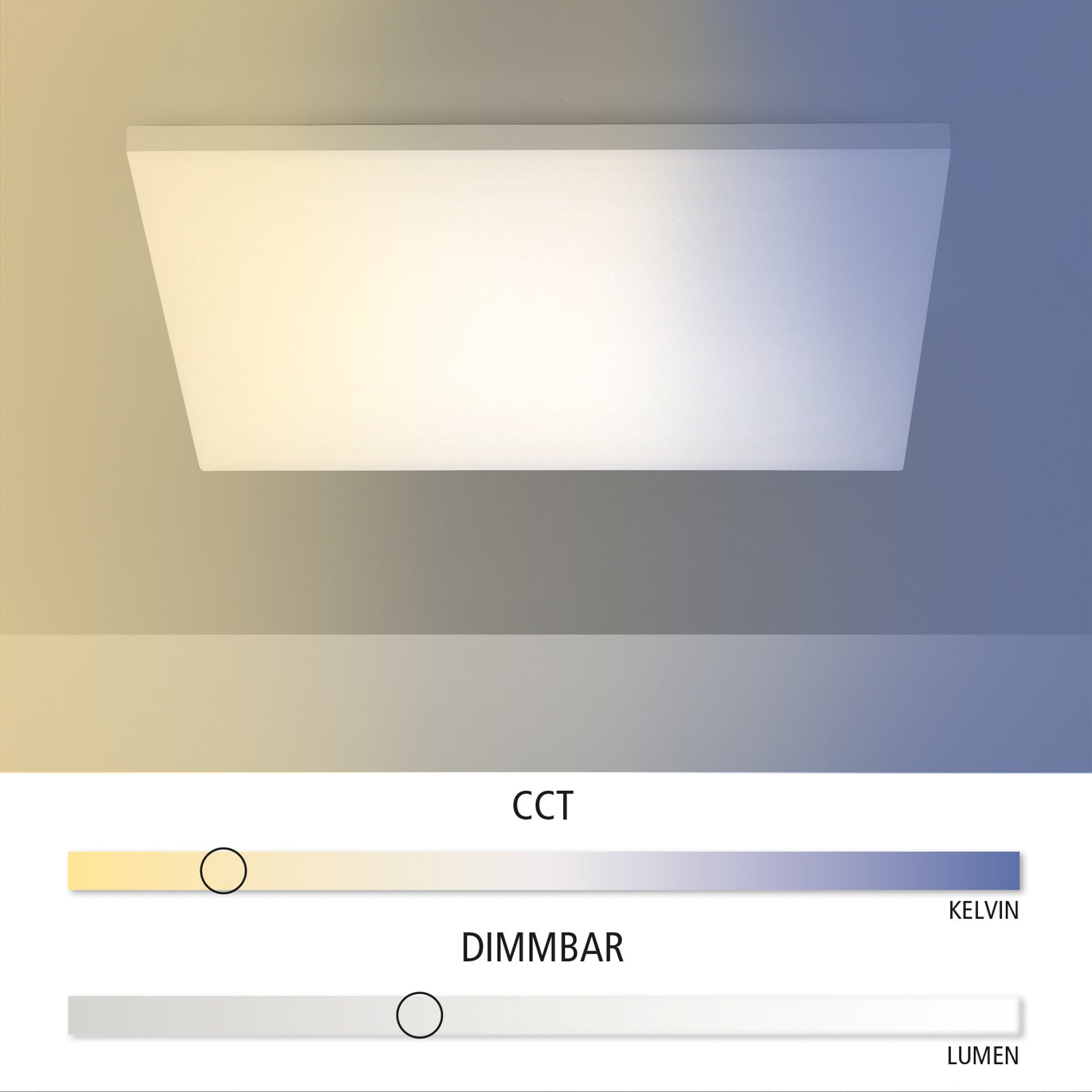 LED taklampe Canvas dimbar CCT 60x60 cm med fjernkontroll monteringsdetalj