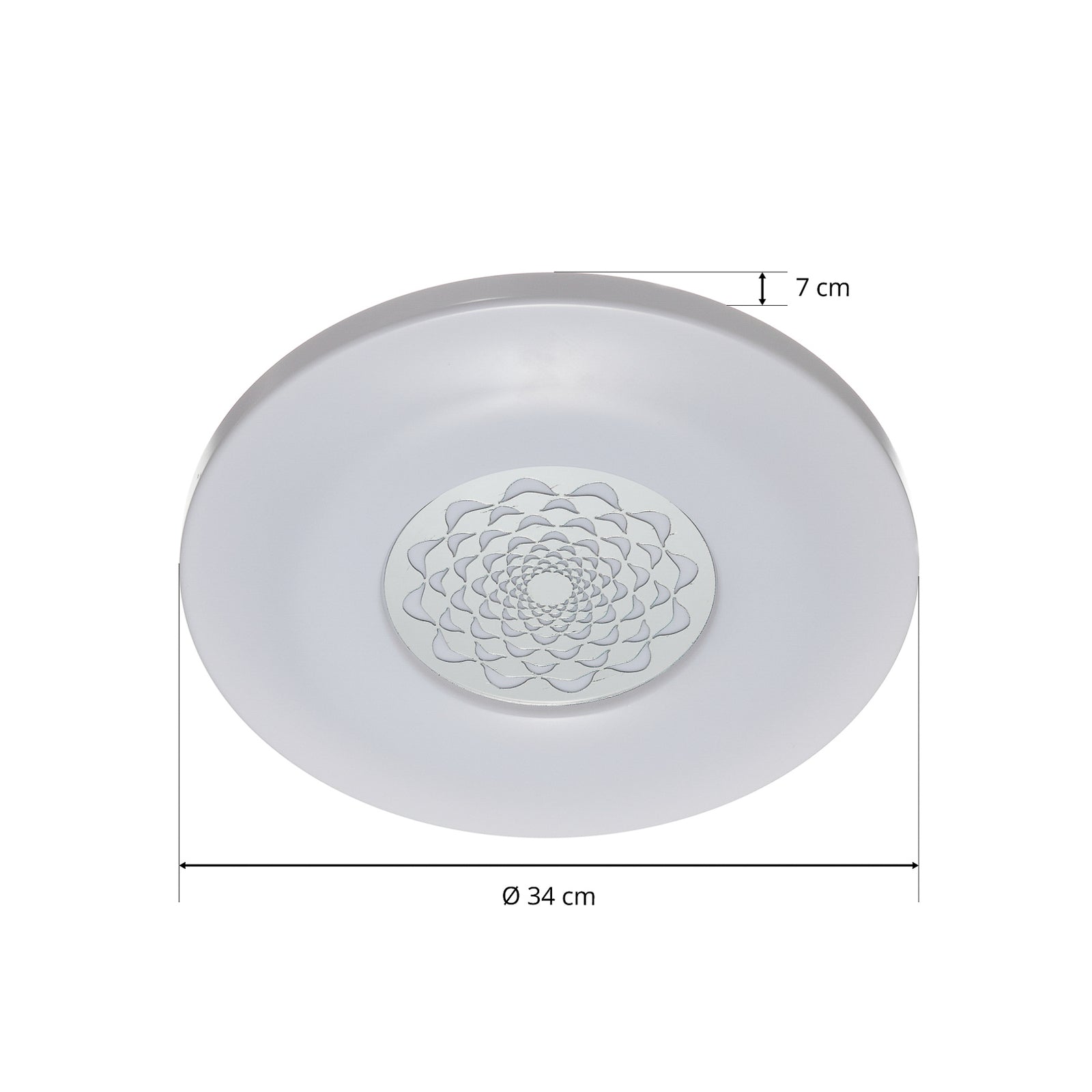 LED-taklampe Capasso-C detalj av mønster