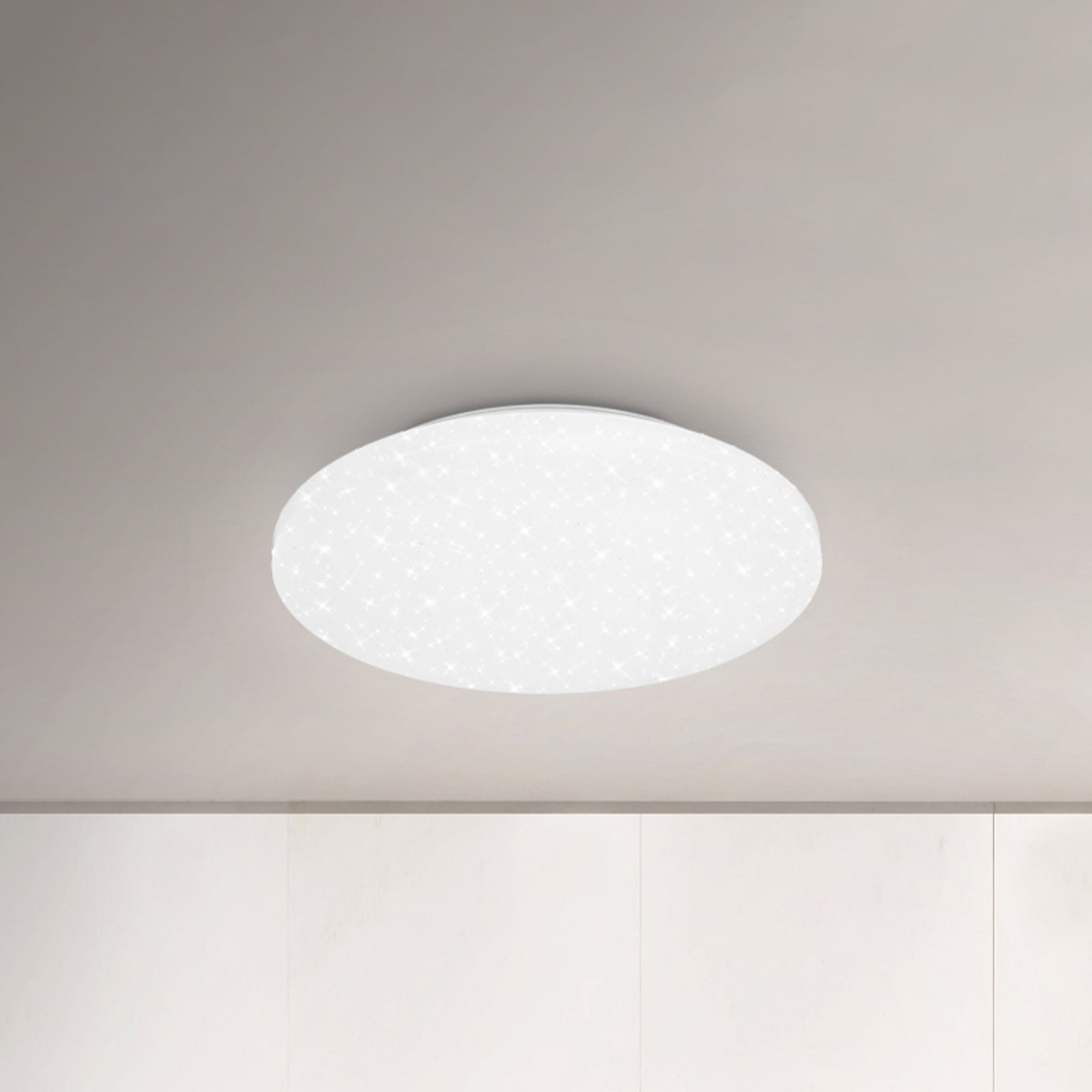 LED taklampe Case stjernehimmel hvit plast forfra