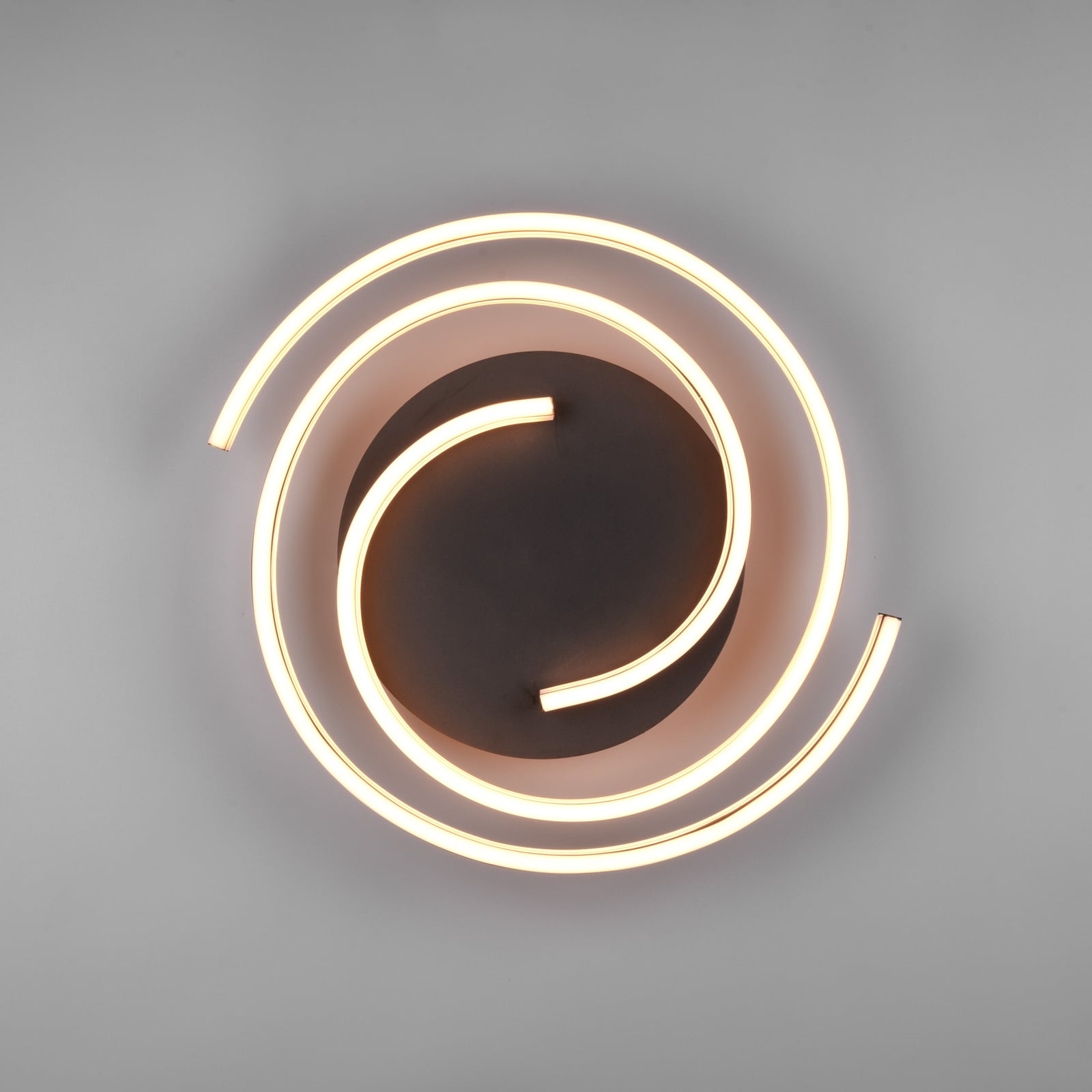 LED taklampe Caya dimbar messing/svart Ø50 cm bakside