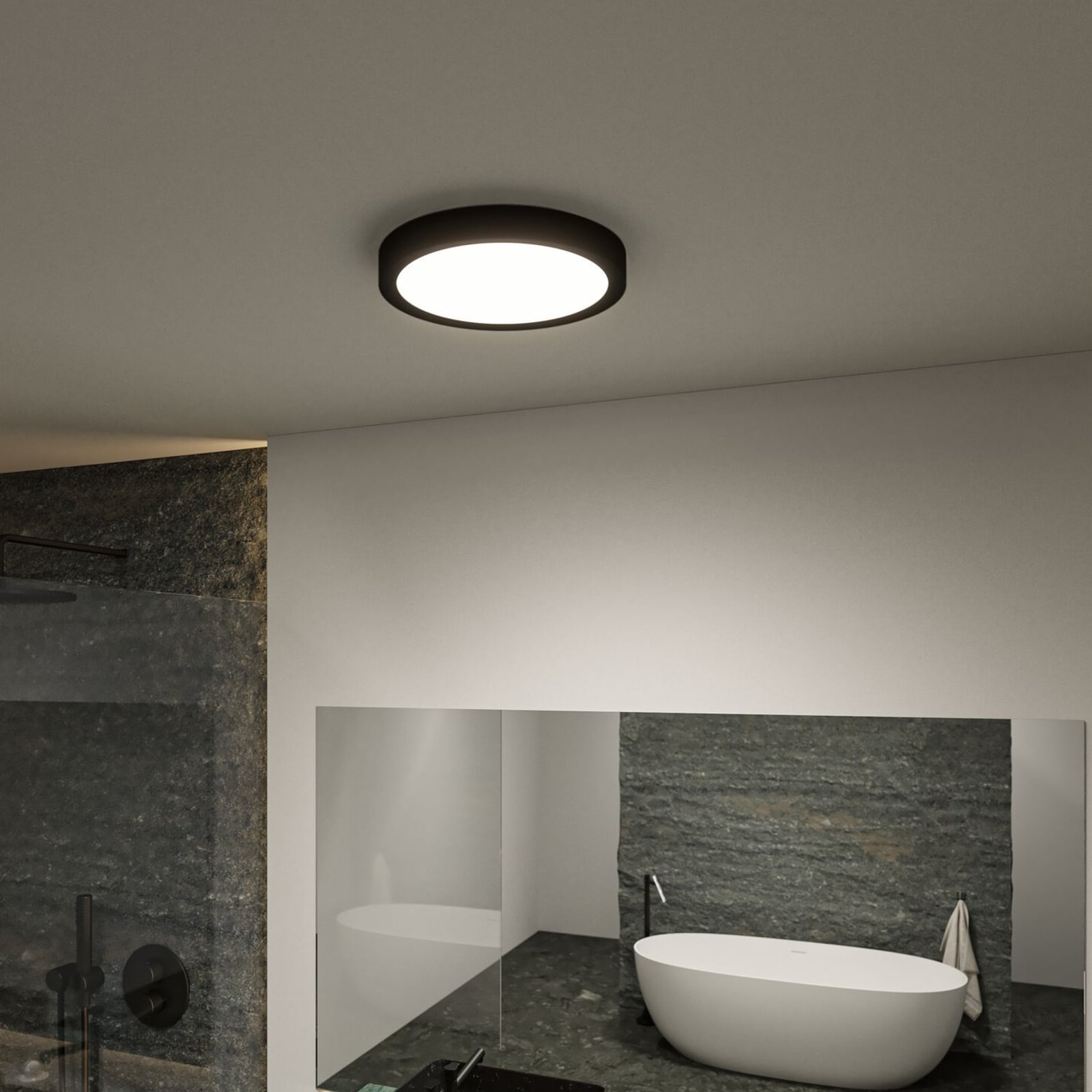 LED taklampe CCT 3-trinns svart Ø33 cm IP44 Paulmann front
