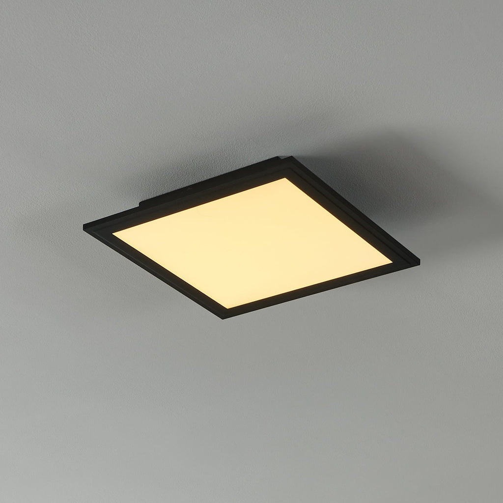 LED taklampe CCT dimbar 30x30 cm svart Bluetooth - EGLO connect forfra