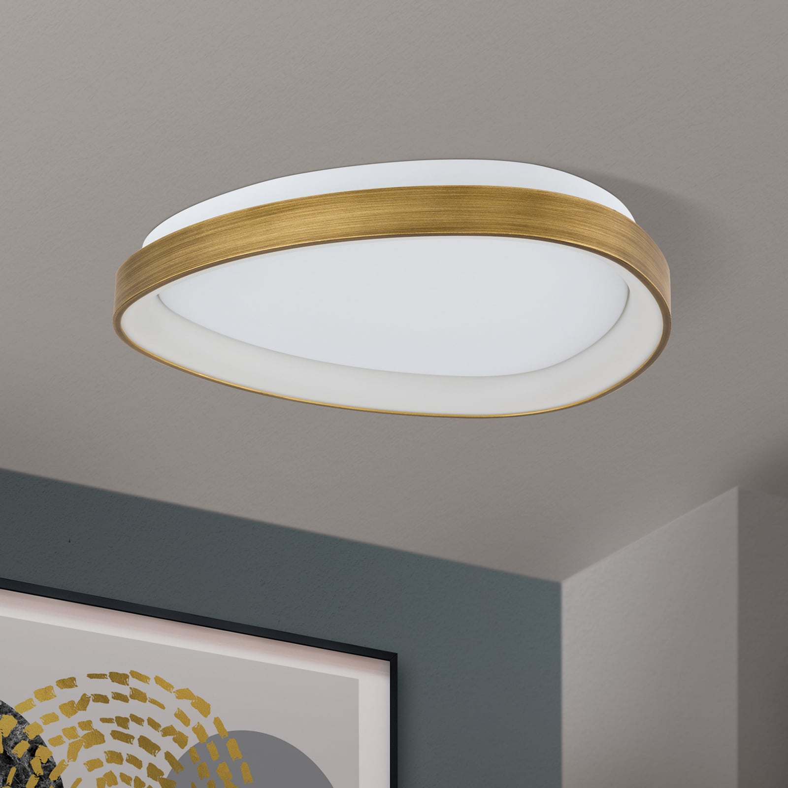 LED taklampe Charlie opalhvit Ø45 cm varmhvit bakside