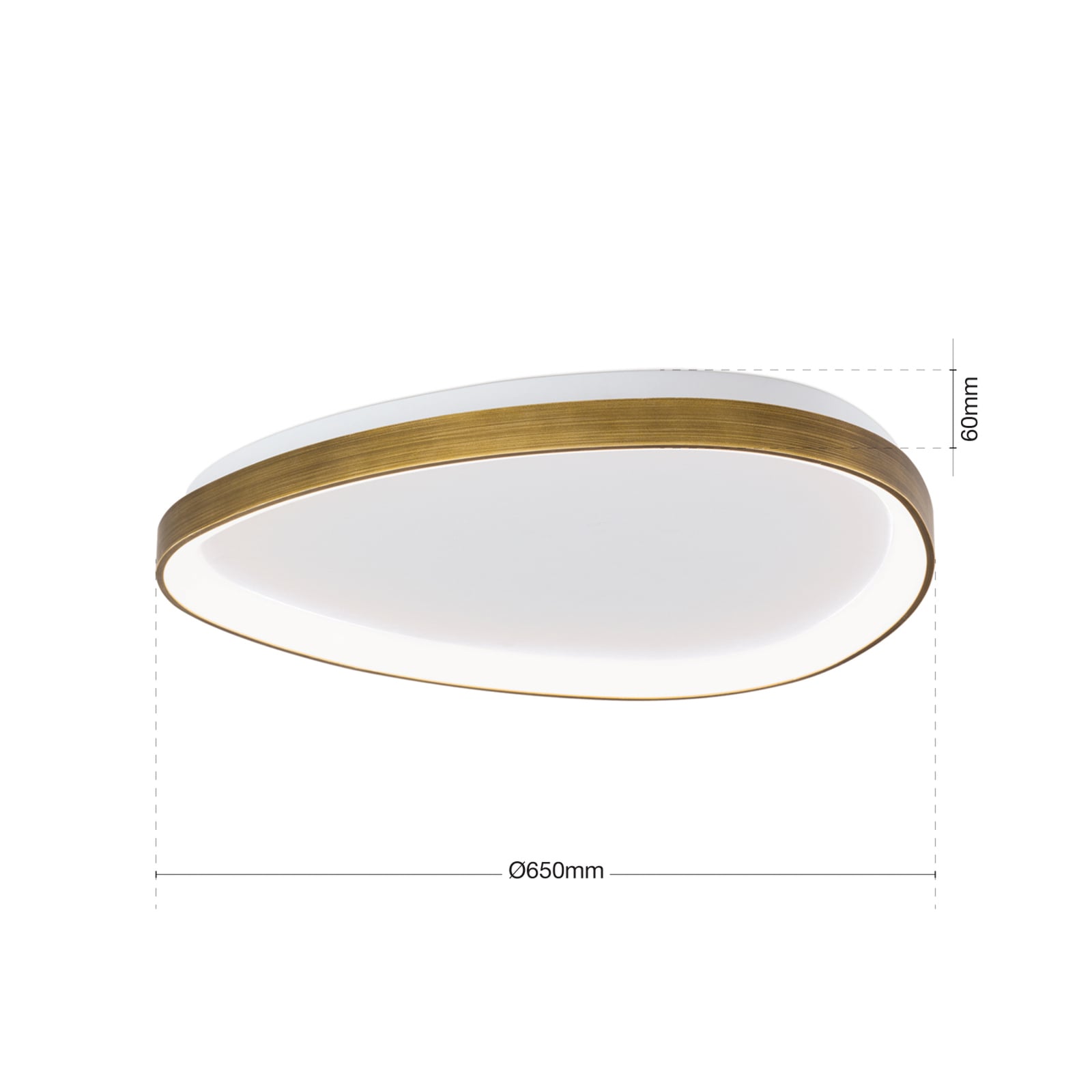 LED taklampe Charlie opalhvit antikk messing Ø65 cm - montert