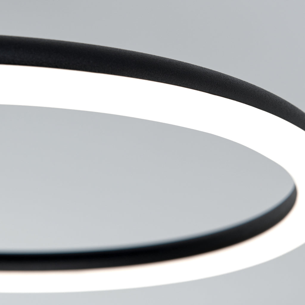 LED taklampe Charlotte 3 ringer svart/gull sideprofil
