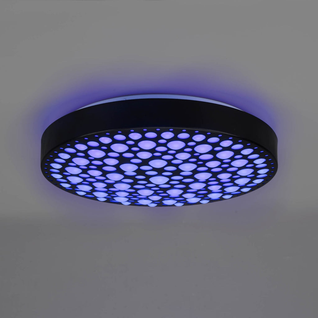 LED taklampe Chizu dimbar RGB Ø40,5 cm svart med fjernkontroll fra siden
