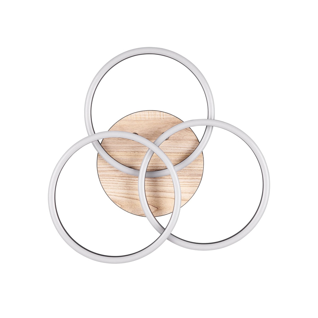 Detalj av LED taklampe Circle 3-lys tre/svart dimbar CCT 27W - Reality Leuchten