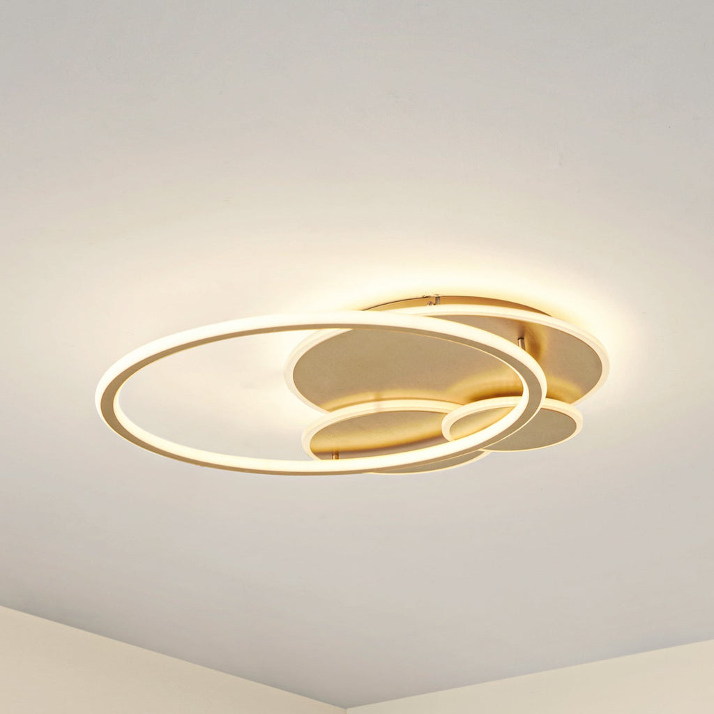LED taklampe Circulo gull 60 cm forfra