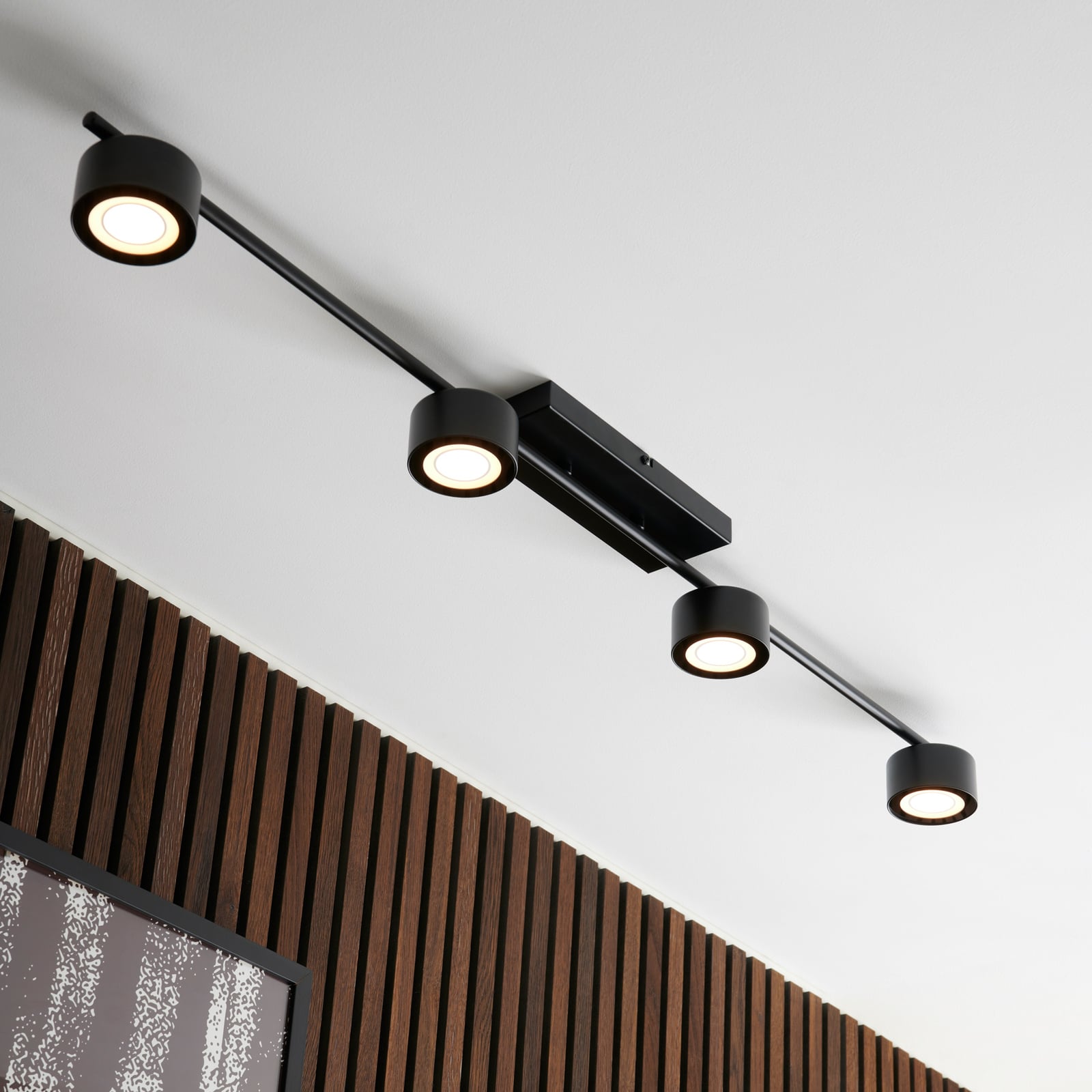 LED taklampe Clyde 4-lys dimbar svart 115 cm fra Nordlux sett forfra