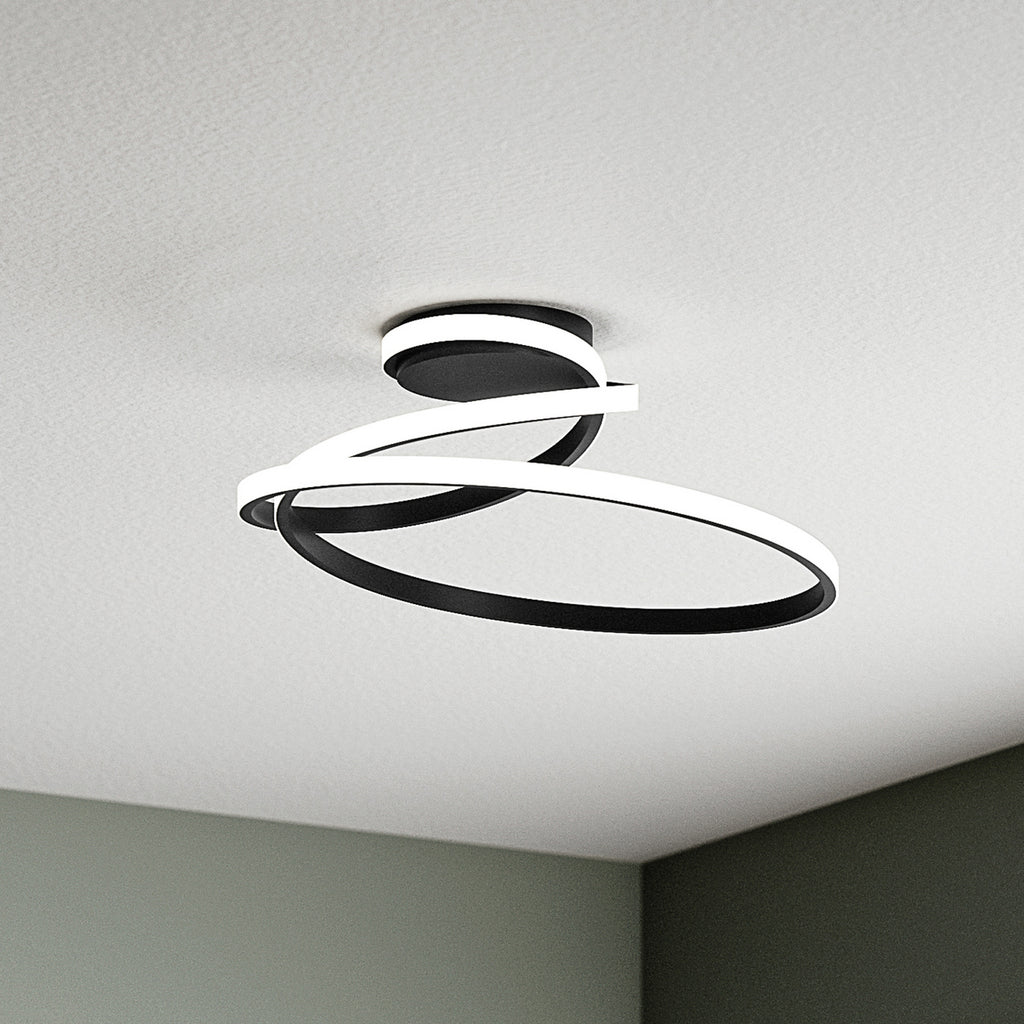 LED taklampe COASTER svart aluminium CCT 50 cm forfra