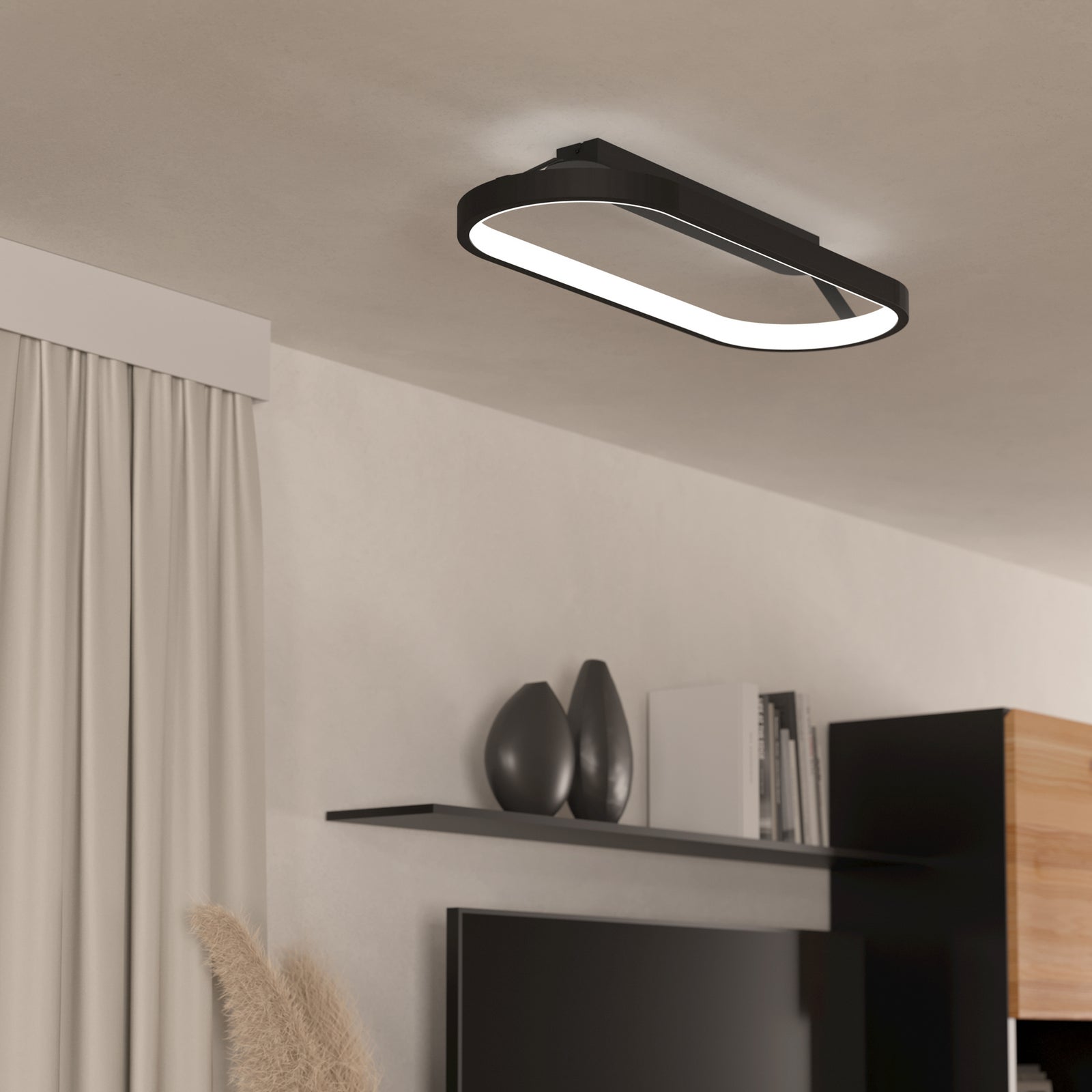 LED-taklampe Codriales svart dimbar 79 cm 27W bakside