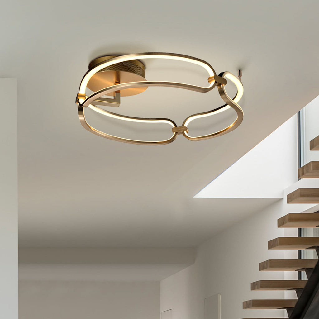 LED taklampe Colette 3-lys roségull Ø47 cm forfra