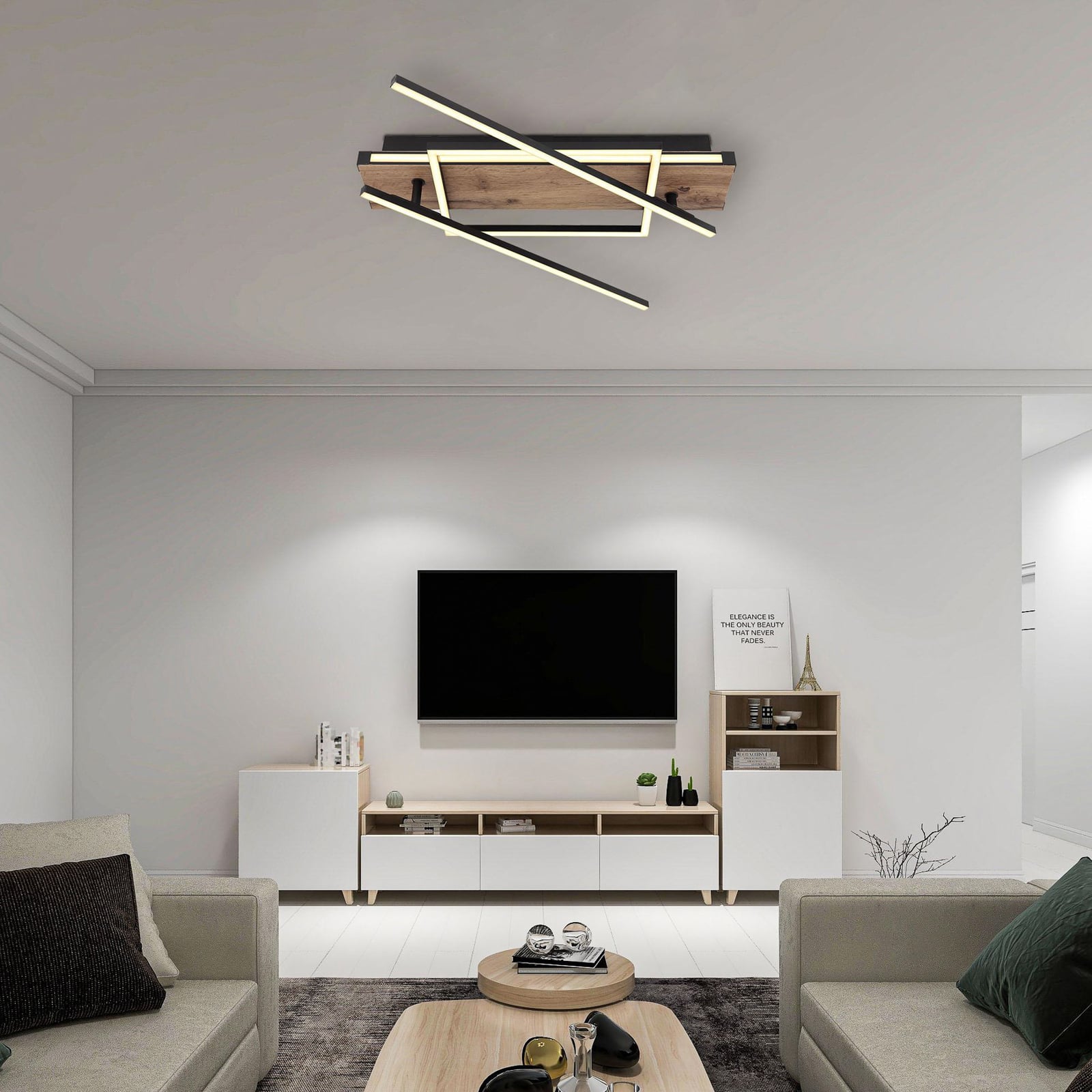 LED taklampe Colli mørkt tre bakside