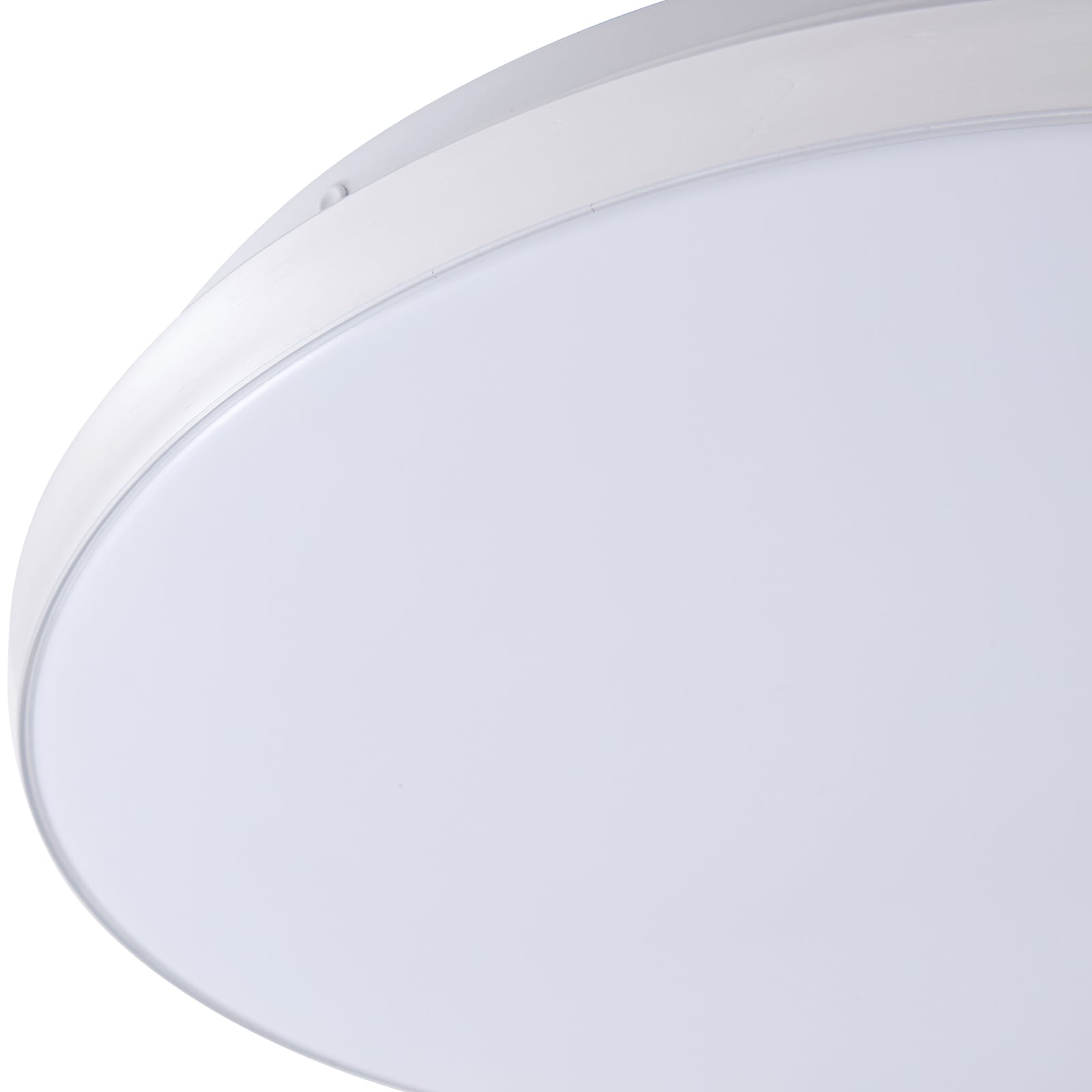 LED taklampe Comora hvit/krom Ø35 cm nærbilde av lysdiffusor
