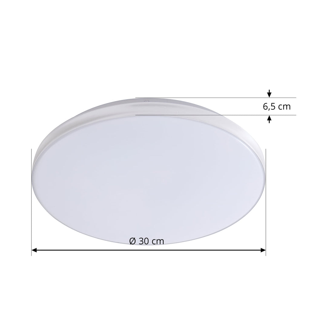 LED taklampe Comora hvit/krom Ø35 cm montert i tak