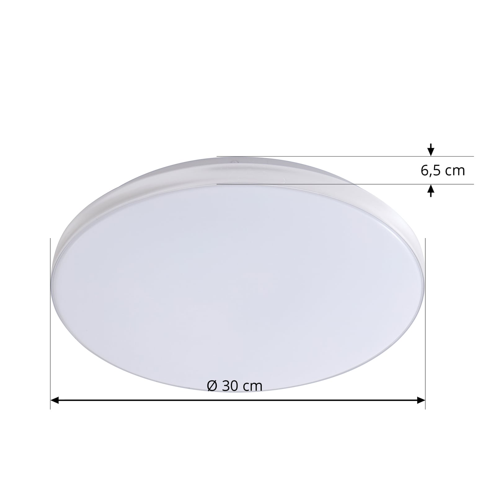 LED taklampe Comora hvit/krom Ø35 cm montert i tak