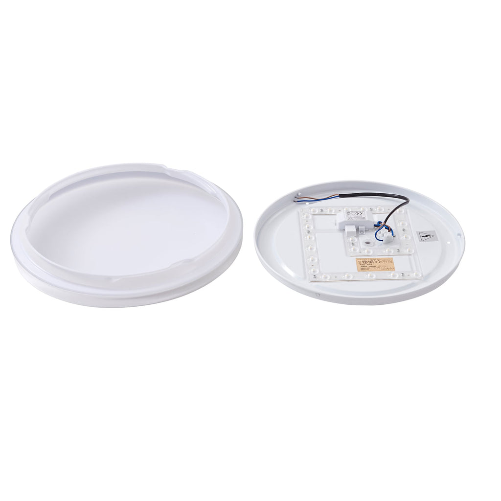 LED taklampe Comora hvit/krom Ø35 cm opplyst i rom