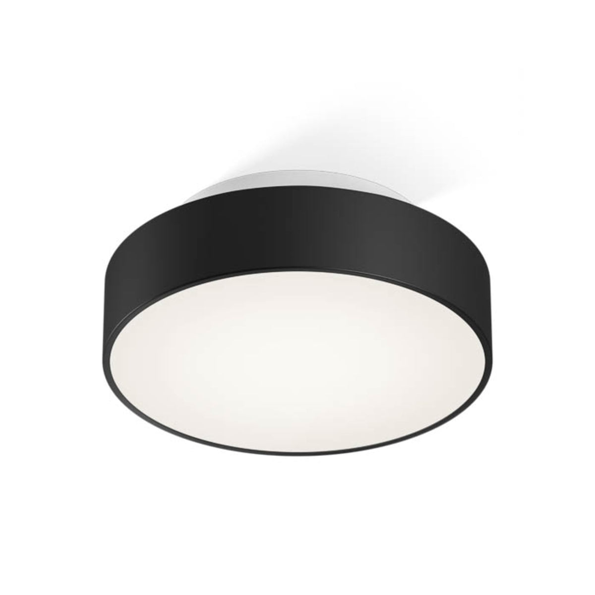 LED taklampe Conect dimbar svart glass Ø26 cm IP44 forfra