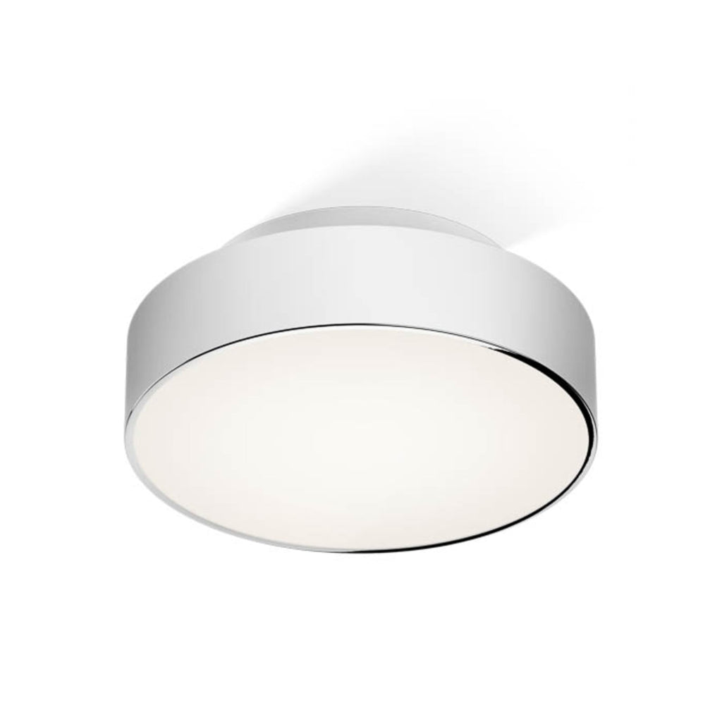 LED taklampe Conect krom satinert glass Ø26 cm IP44 dimbar fra Decor Walther
