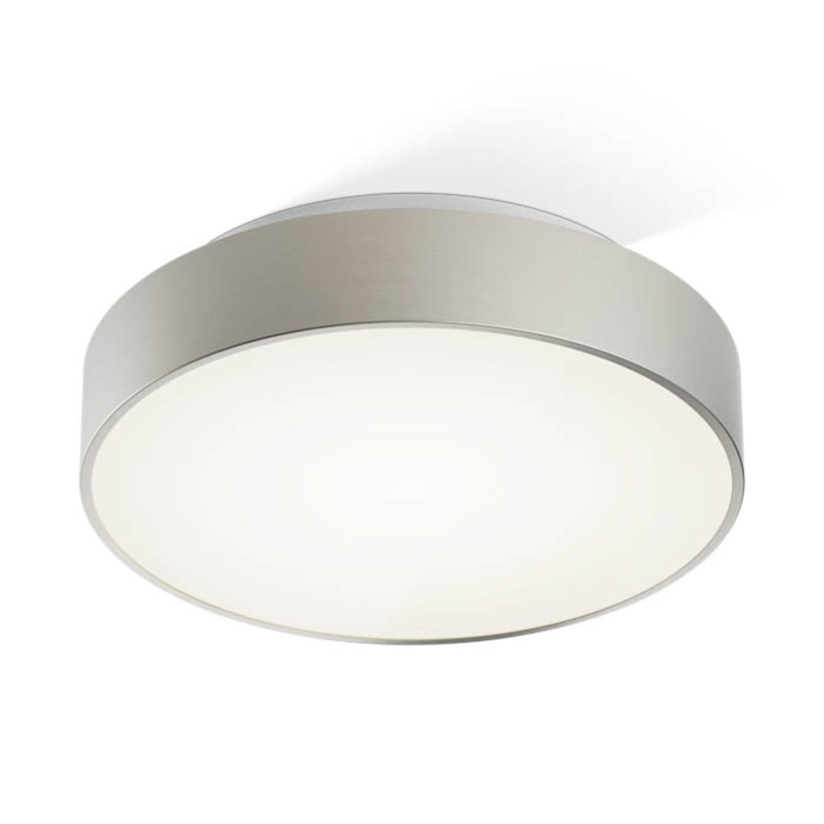 LED taklampe Conect nikkel glass Ø32 cm dimbar IP44 forfra