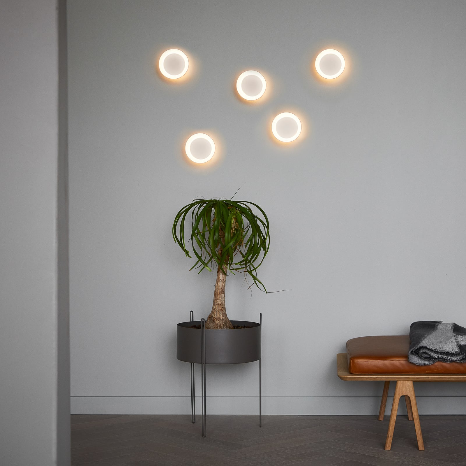 LED taklampe Cookie hvit aluminium Ø15 cm dimbar bakside