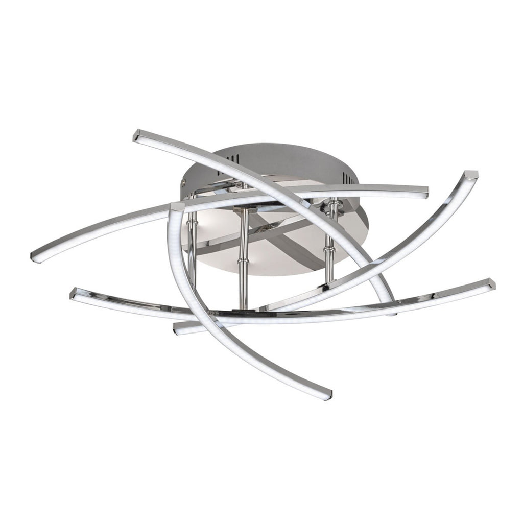 LED taklampe Cross 5-lys krom Ø50 cm CCT dimbar med fjernkontroll bakside