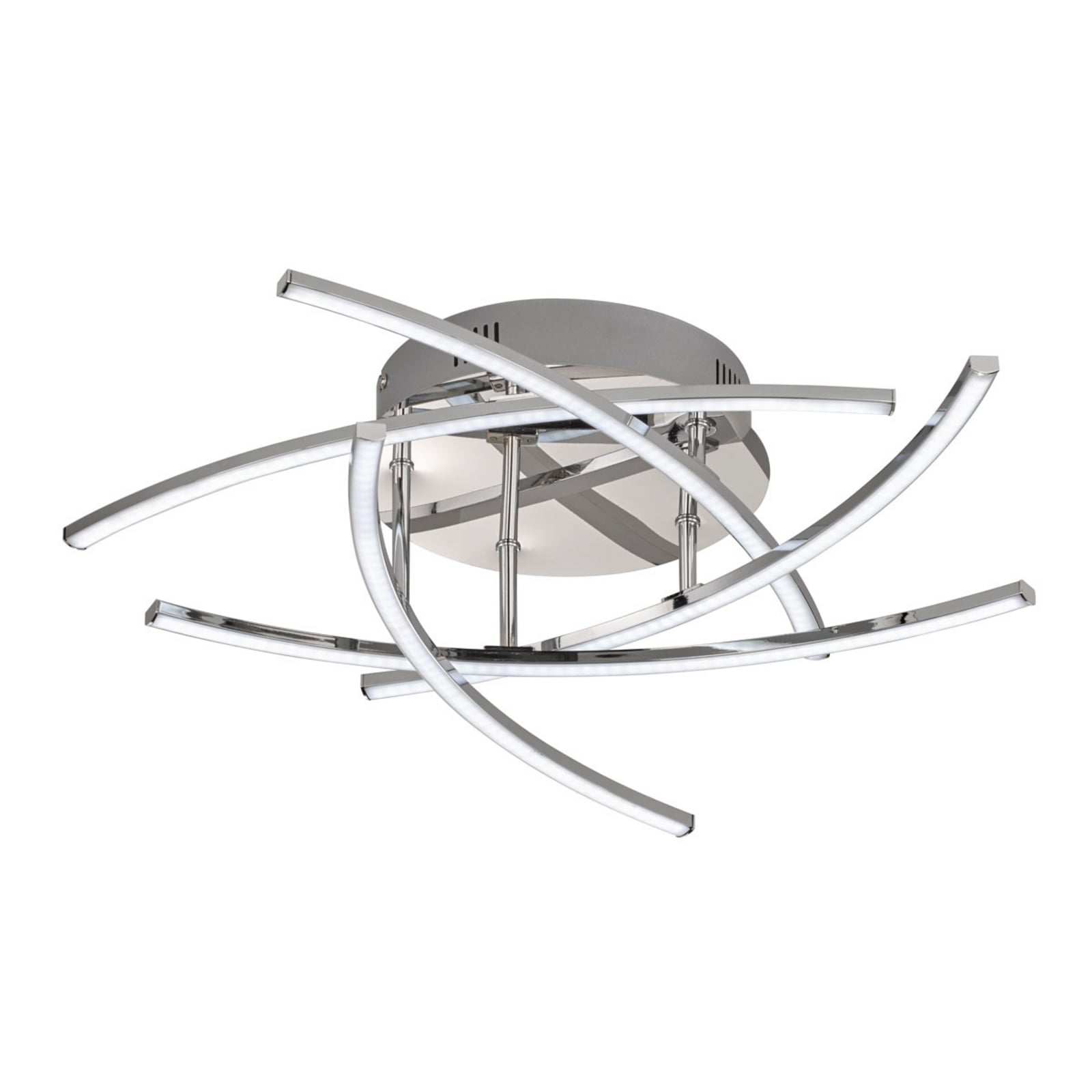 LED taklampe Cross 5-lys krom Ø50 cm CCT dimbar med fjernkontroll bakside