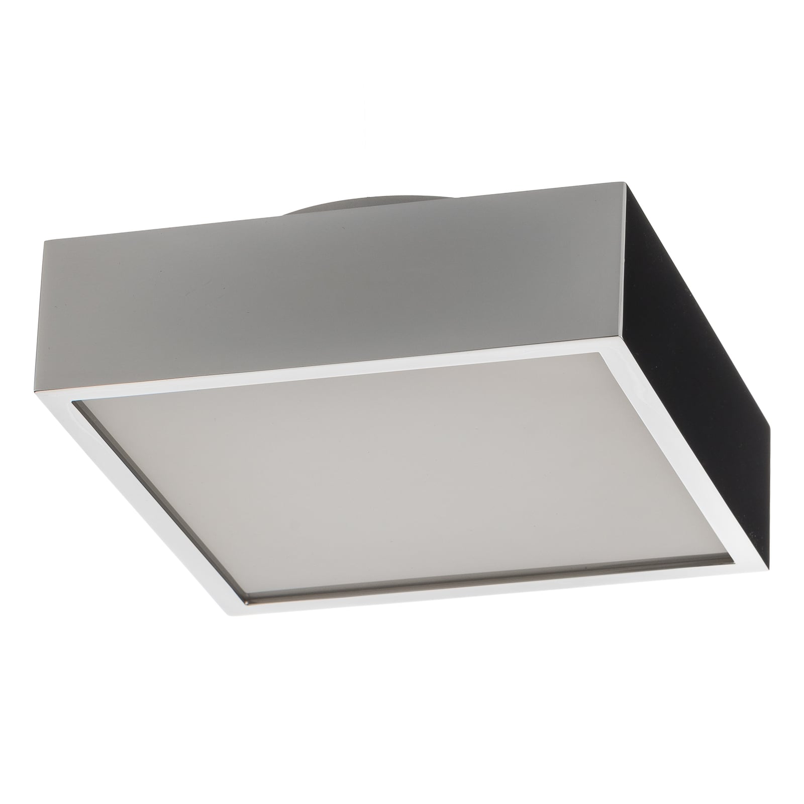 LED taklampe Cut 18 N dimbar krom 18x18 cm IP44 montert i baderom
