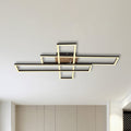 LED-taklampe Dakari 3-lys svart/tre sett forfra