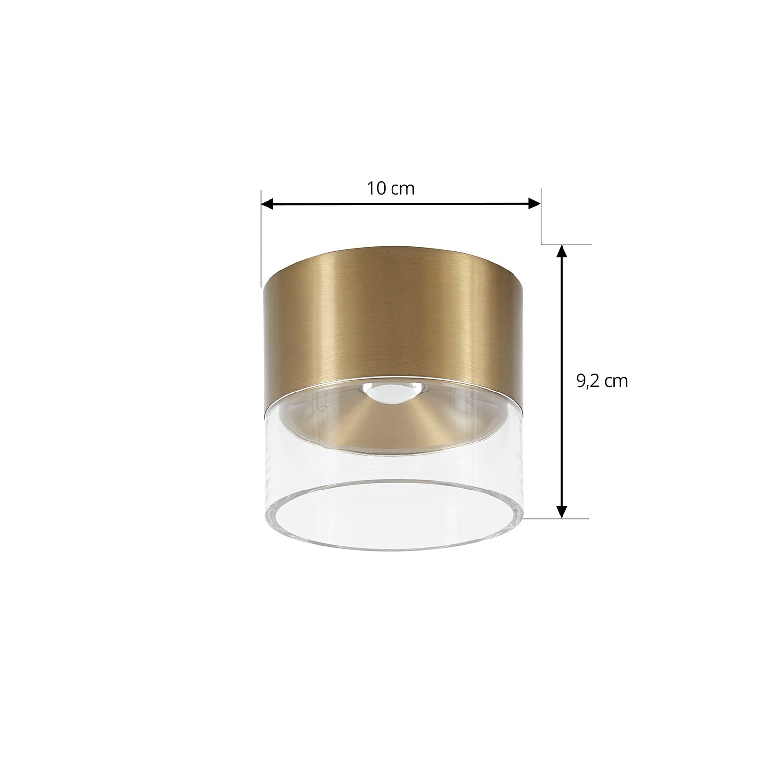 LED taklampe Dalila gull aluminium nærbilde