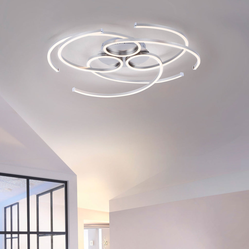 LED taklampe Danilo dimbar aluminium 72x72 cm 40W forfra