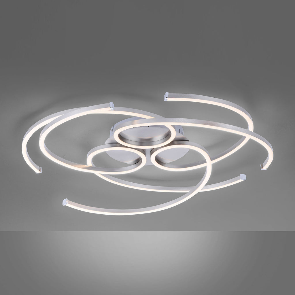 LED taklampe Danilo dimbar aluminium 72x72 cm 40W montert i rom