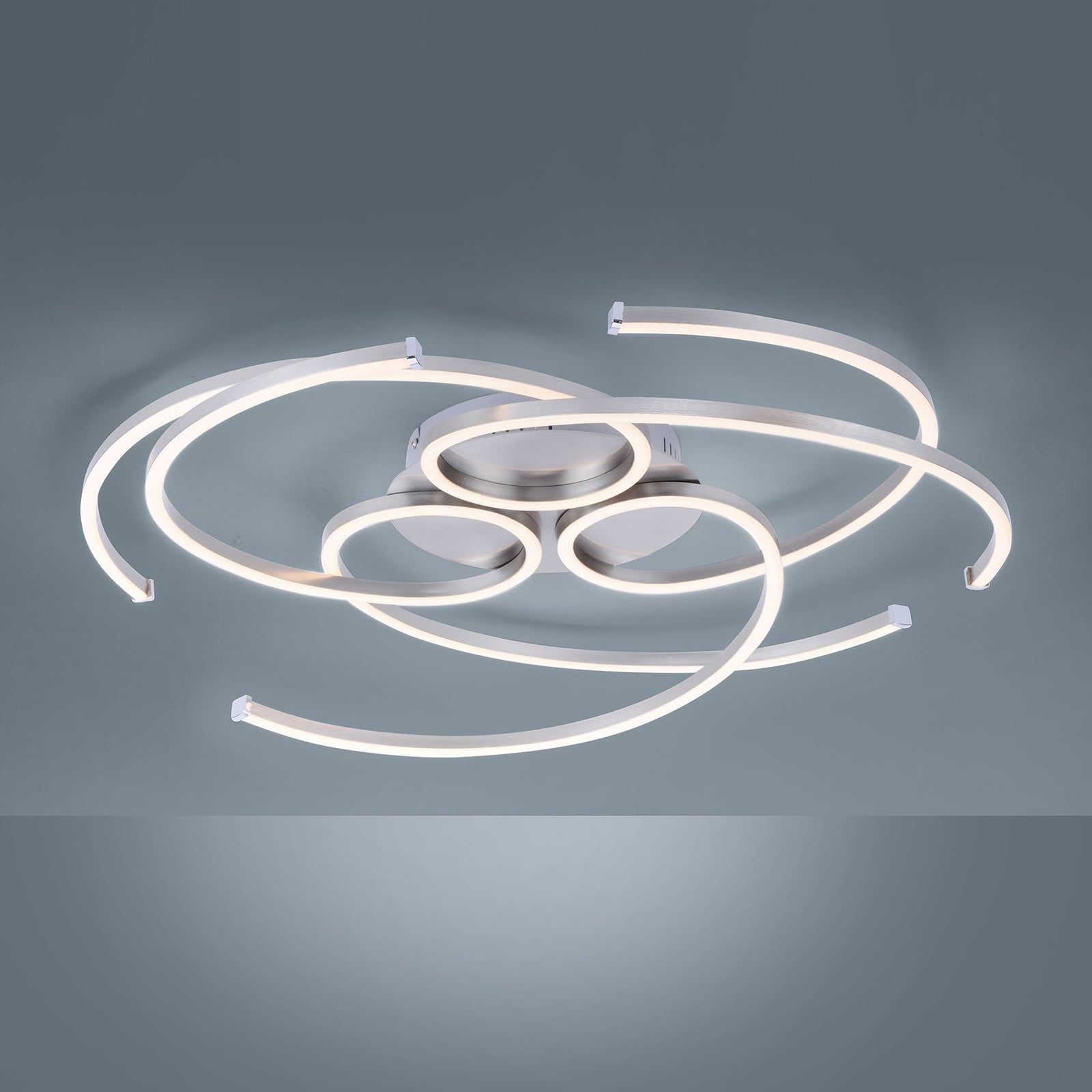 Nærbilde av LED taklampe Danilo dimbar aluminium 72x72 cm 40W