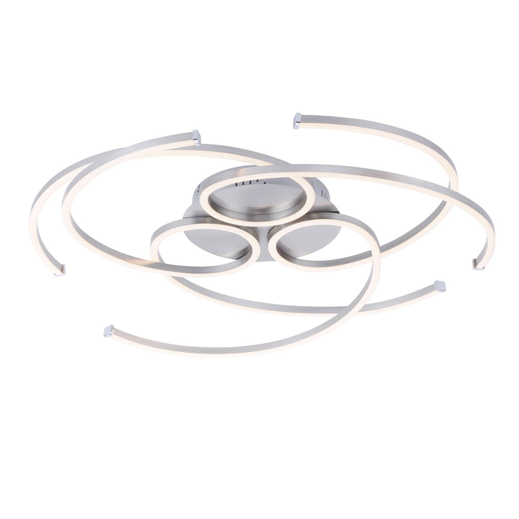 LED taklampe Danilo dimbar aluminium 72x72 cm 40W lysdetalj