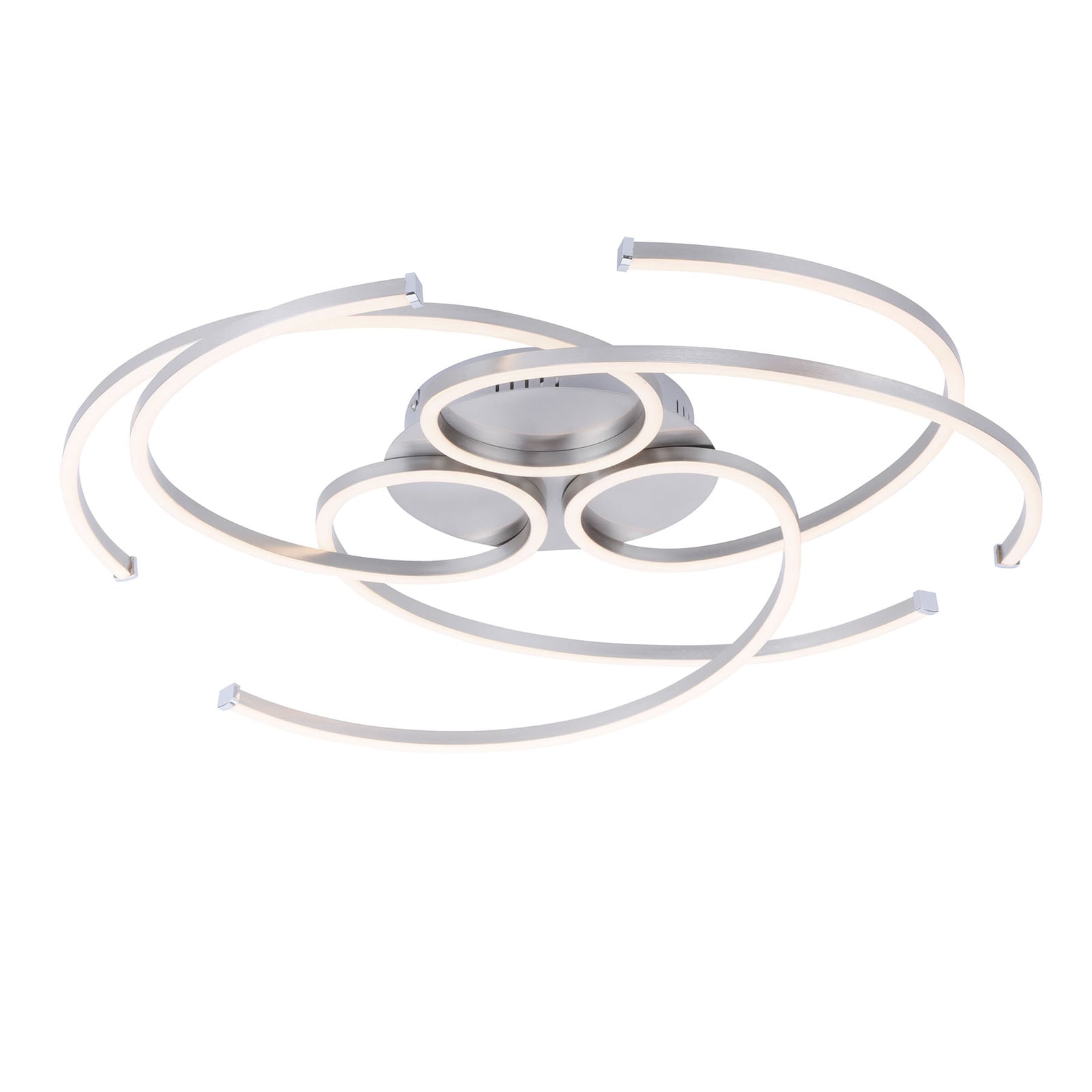 LED taklampe Danilo dimbar aluminium 72x72 cm 40W lysdetalj