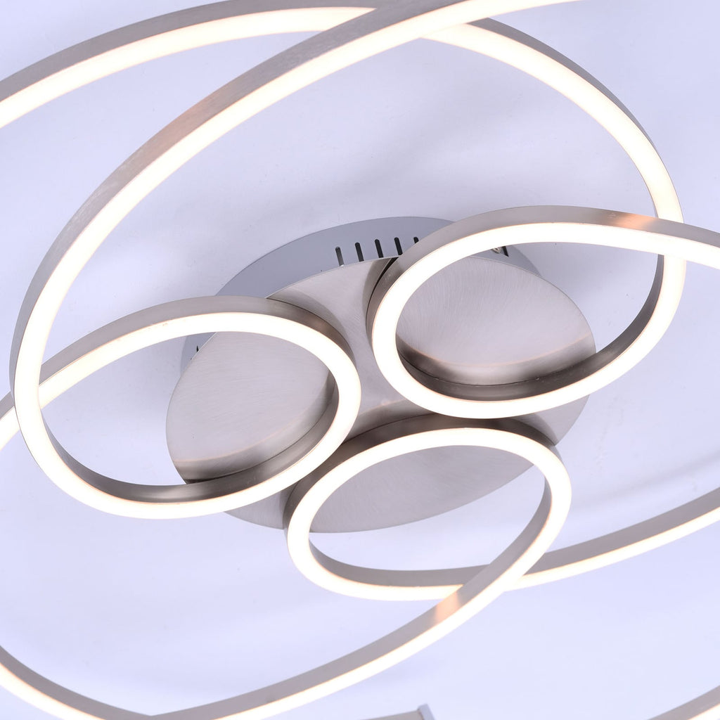 LED taklampe Danilo dimbar aluminium 72x72 cm 40W monteringsdetalj