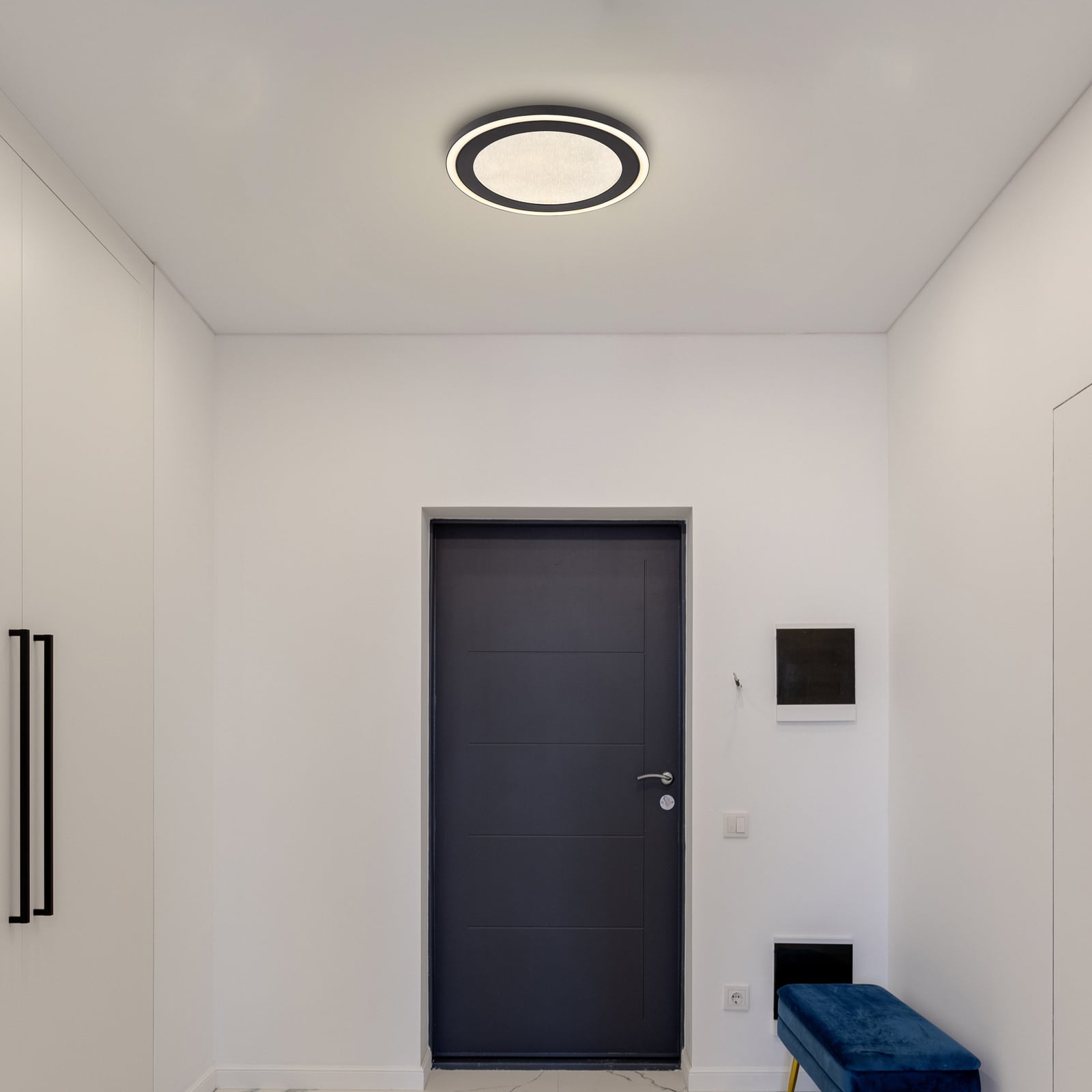 LED taklampe Davies krystalleffekt svart Ø34 cm 24W bakside