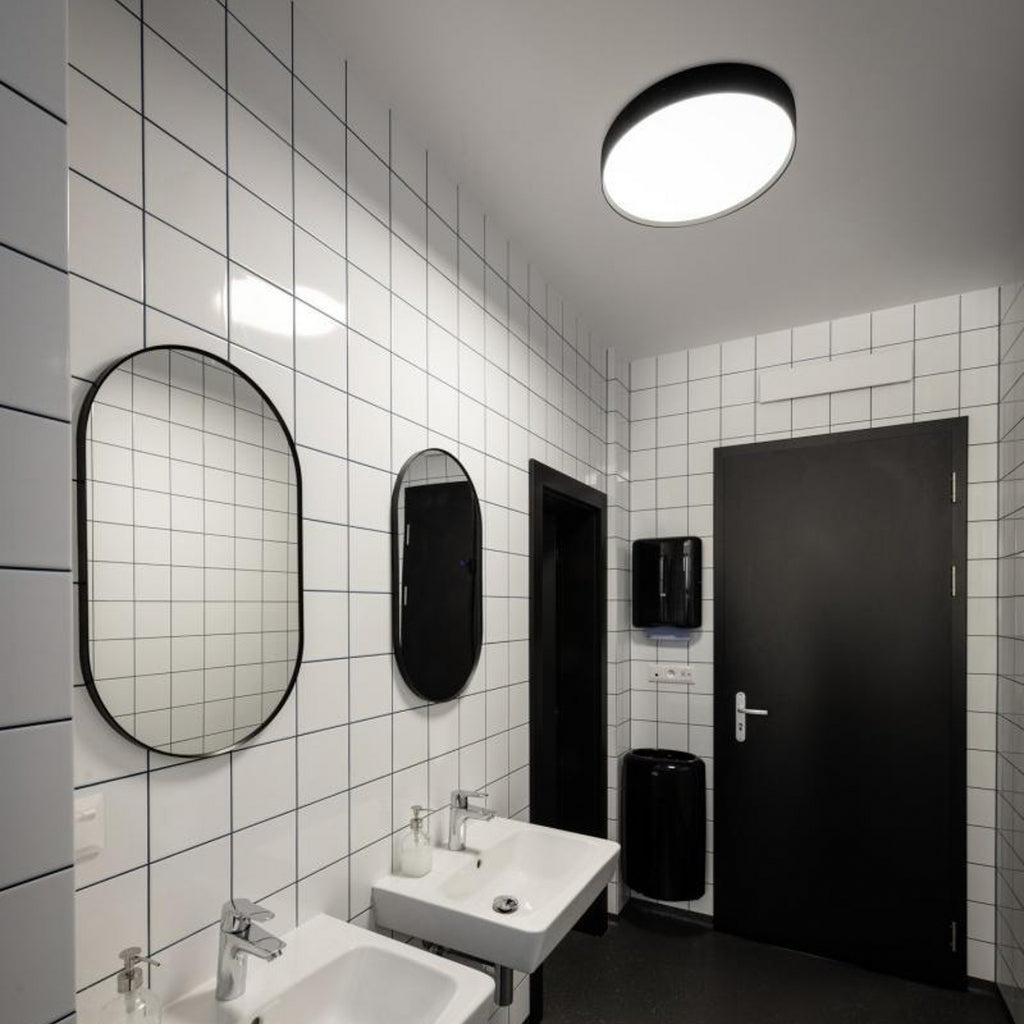 LED taklampe Decona Ø42 cm svart dimbar CCT IP44 montert