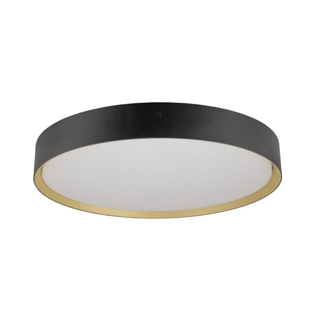 LED taklampe Decona dimbar svart/gull Ø42 cm IP44 front